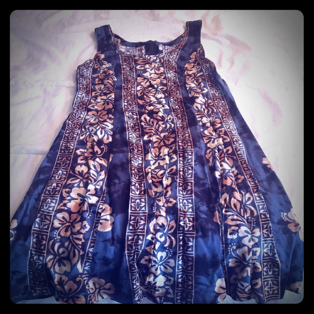 Summer Hawaiian Flower 🌺 Dress 👗 Navy